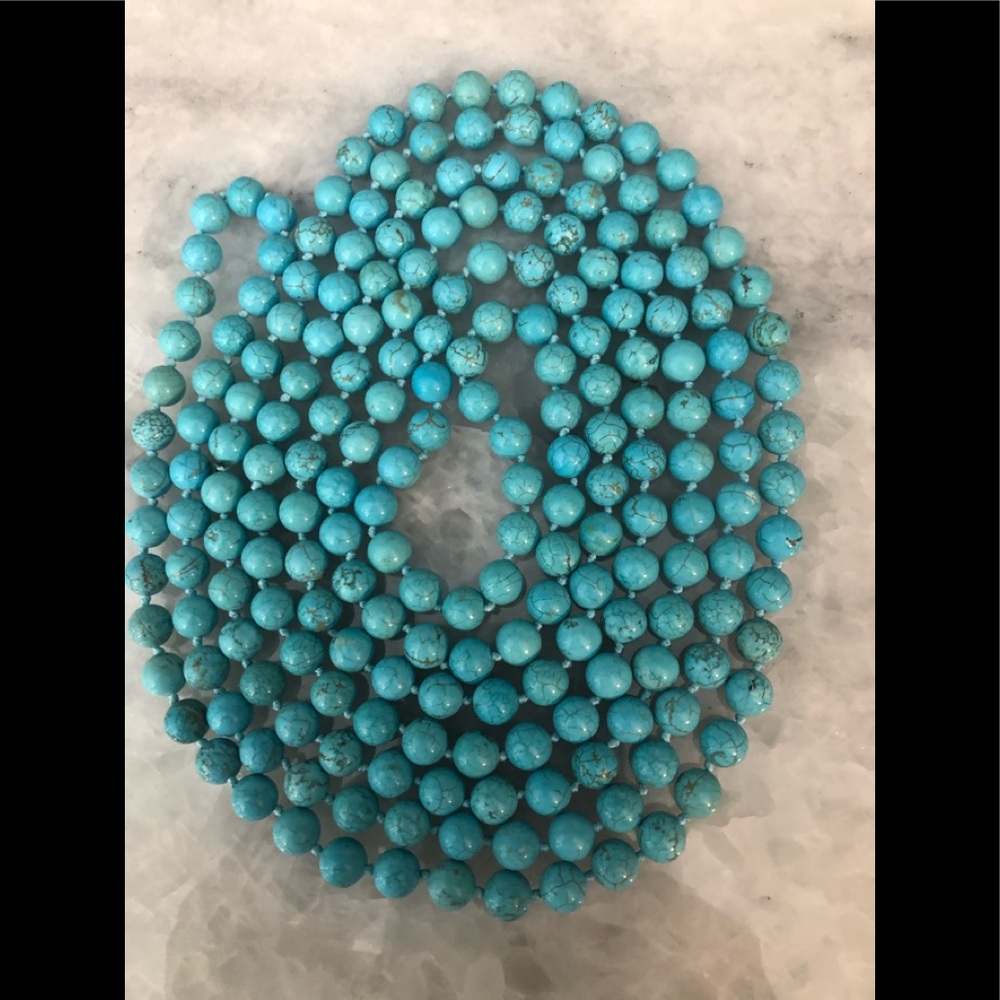 Turquoise necklace- 40inch length
